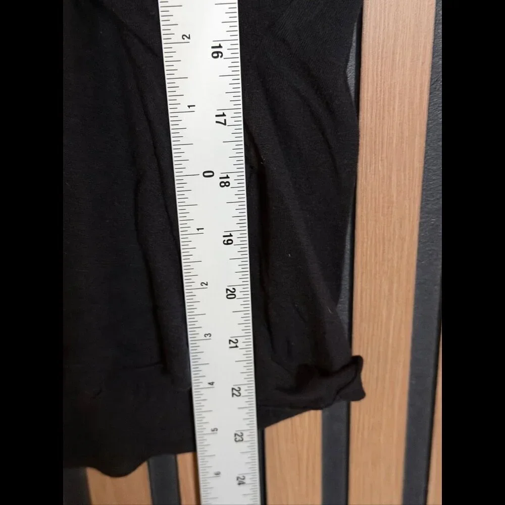 Olmar and Mirta Rick Owens Top 8 / M Women Black Long Sleeve Ruched Angora Shirt - Picture 4 of 12
